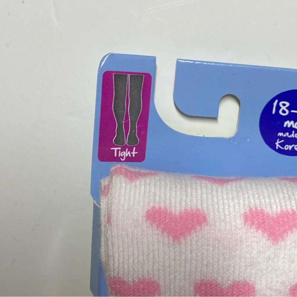 Jefferies Socks Girls Heart Tights 18 24 Months NWT New Pink Valentine’s Day